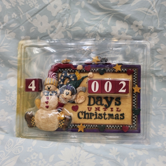 Disney Parks NIP Countdown Calendar Days Until Christmas Mickey Snowman resin